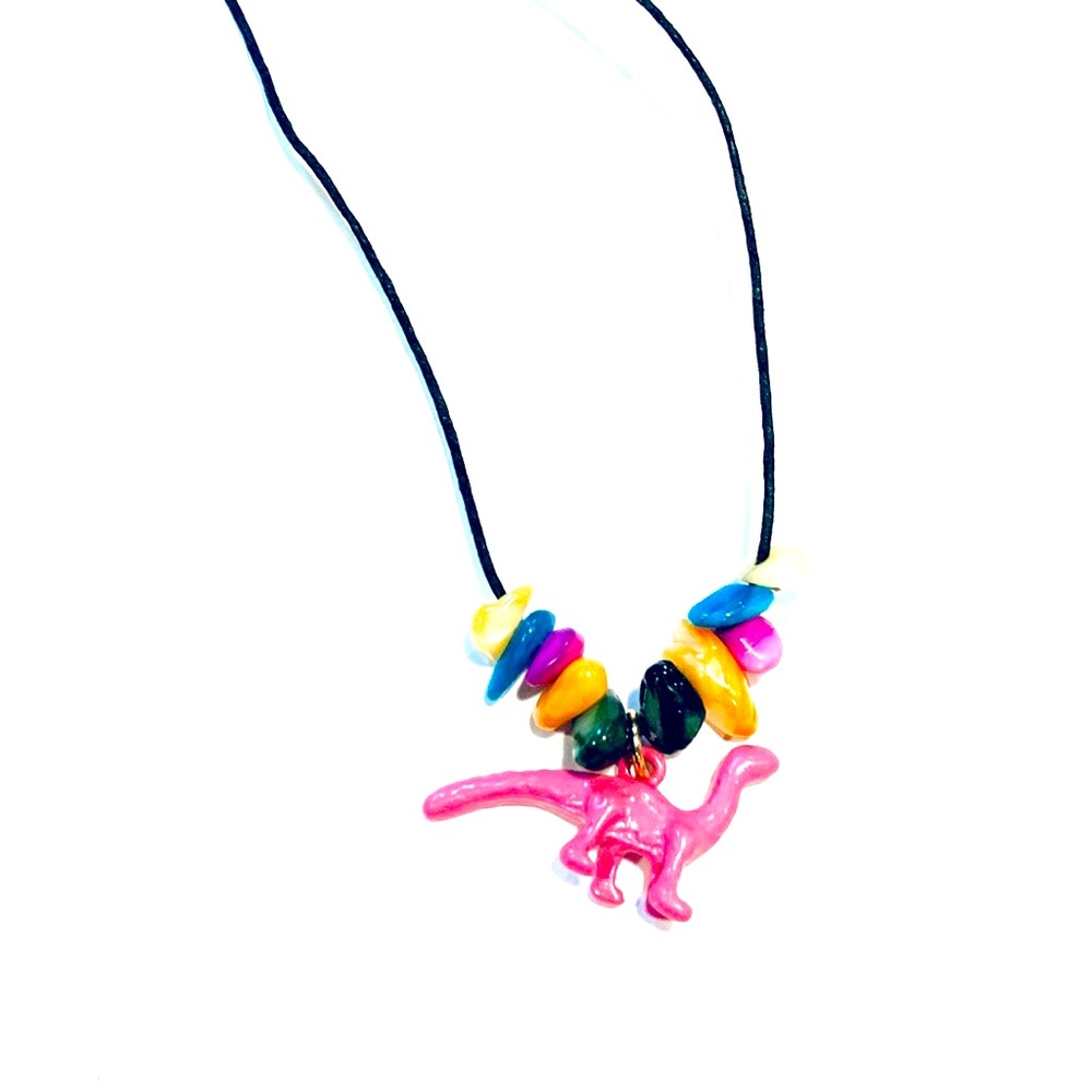 Handmade Pink Brontosaurus Dinosaur Necklace